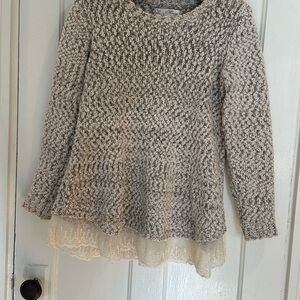 Umi Gray and Cream Textured Women's Sweater